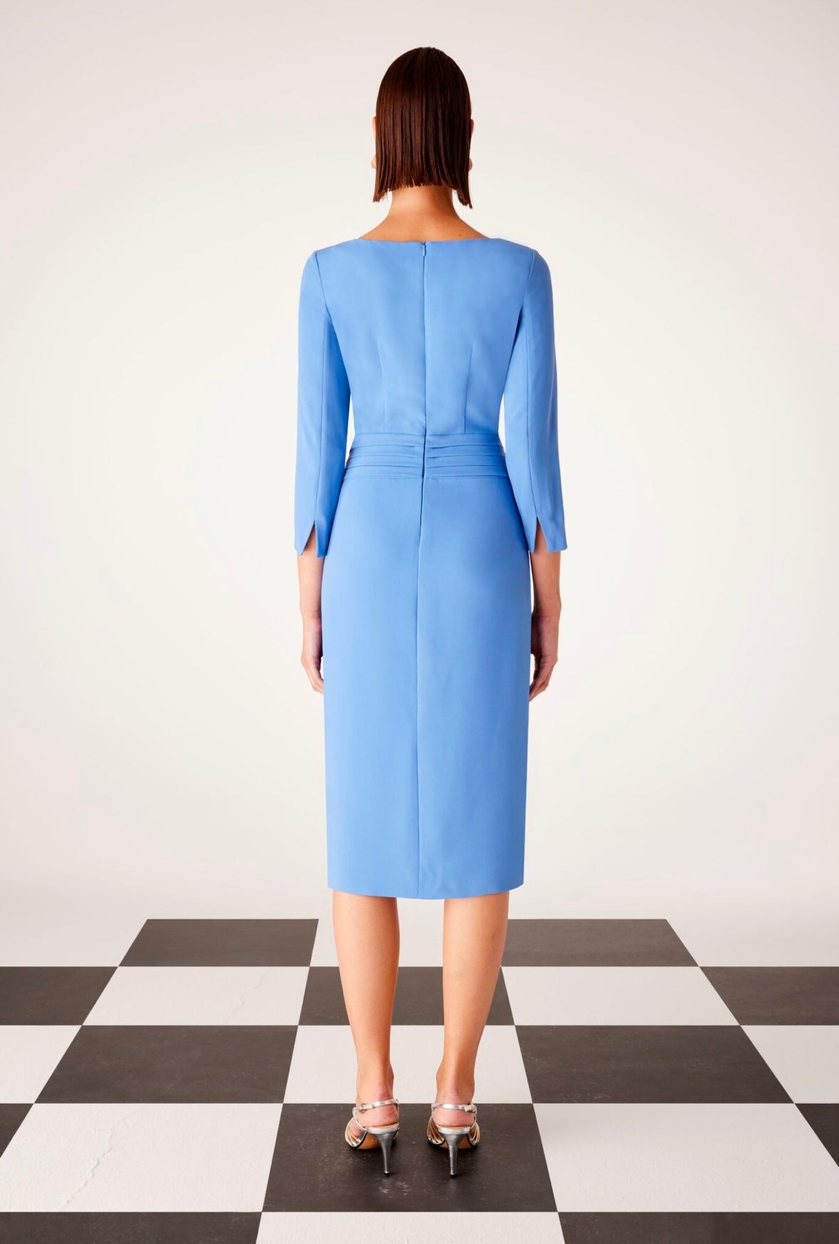 Vestido midi pliegues