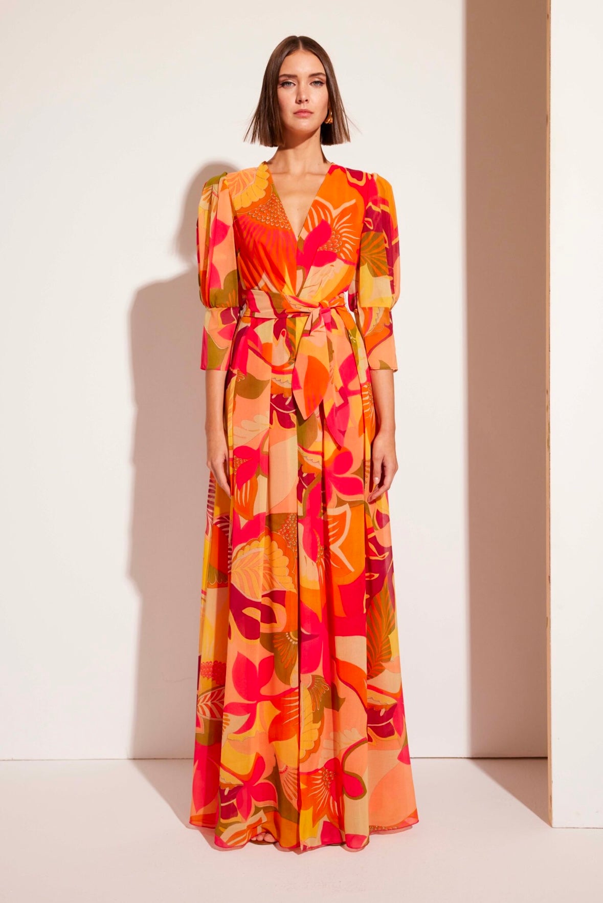 Vestido largo estampado