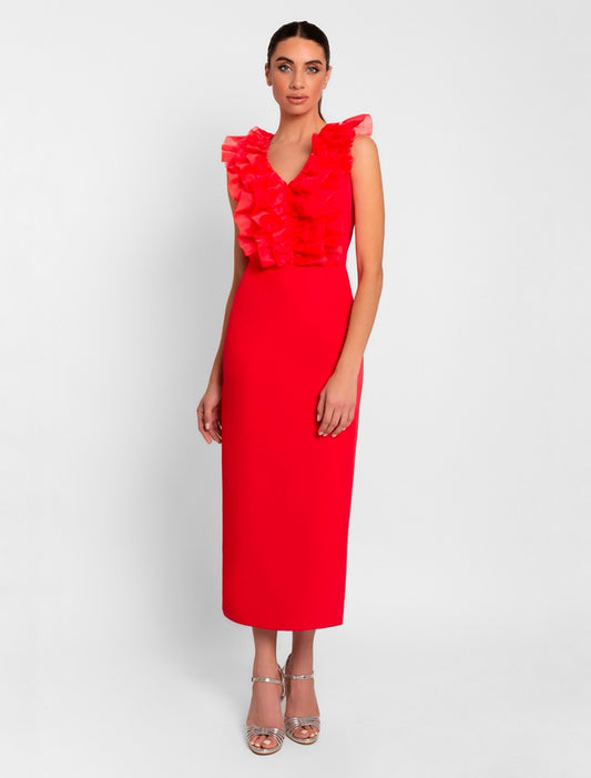 Vestido Midi Volantes