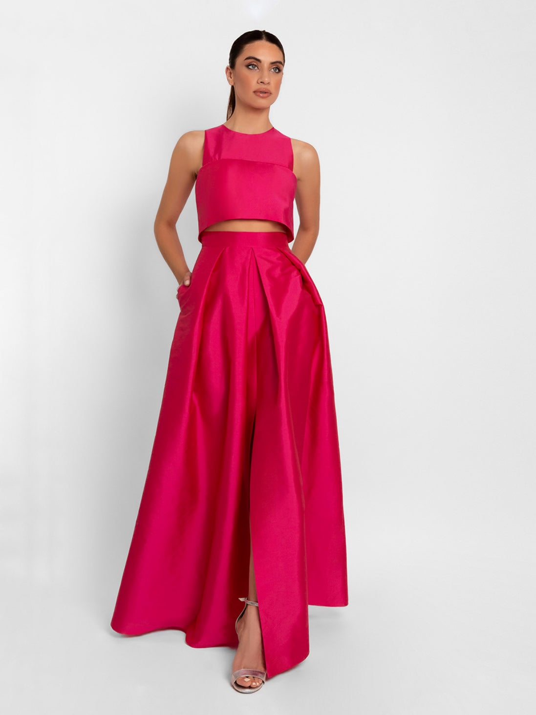 Vestido efecto crop top