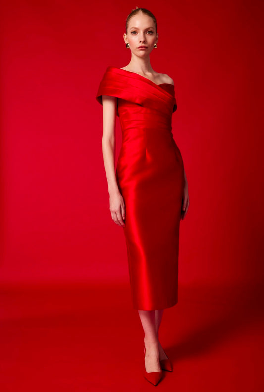 Vestido mido cuello barco